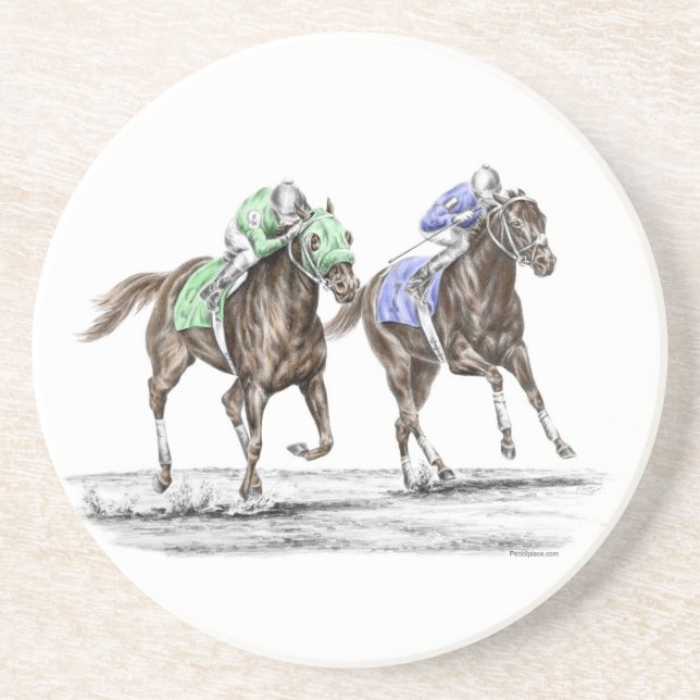 Thoroughbred Horses Racing Coaster (Front)