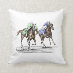 Thoroughbred Horses Racing Cushion
