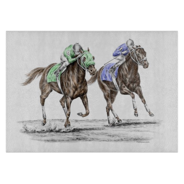 Thoroughbred Horses Racing Cutting Board (Front)