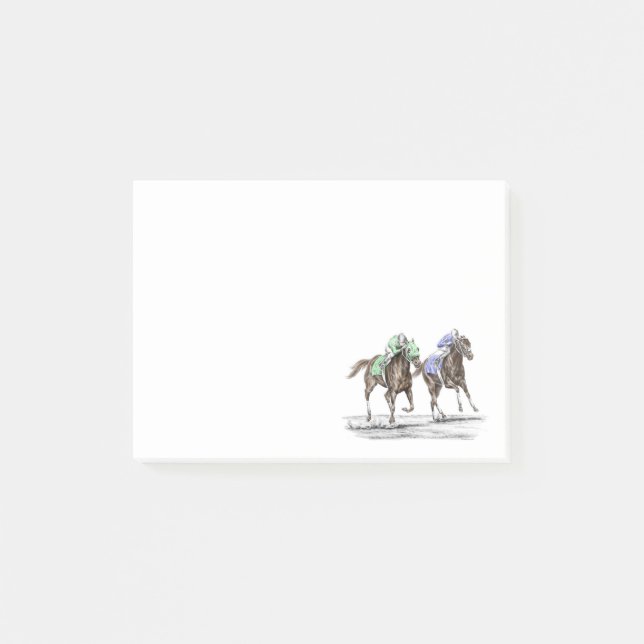 Thoroughbred Horses Racing Post-it Notes (Front)