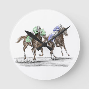 Thoroughbred Horses Racing Round Clock