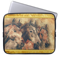 Thoroughbred horses running in a field