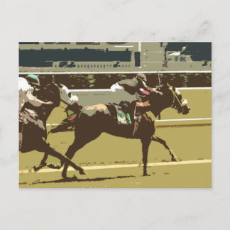 thoroughbred race horse postcard