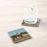 Thoroughbred Race Horse  Set of Coasters<br><div class="desc">Thoroughbred race horse on a racetrack.</div>