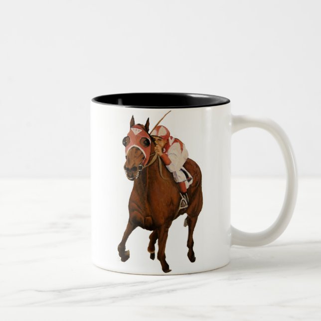 Thoroughbred Race Horse Wins Classic Two-Tone Coffee Mug (Right)