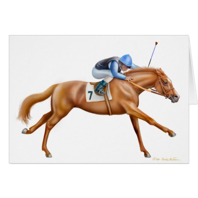 Thoroughbred Racehorse Card (Front Horizontal)