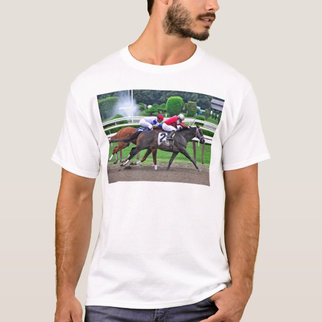 Thoroughbred Racing at Historic Saratoga Racetrack T-Shirt (Front)
