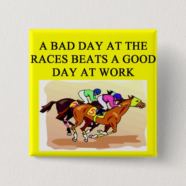 thoroughbred racing lovers 15 cm square badge (Front)