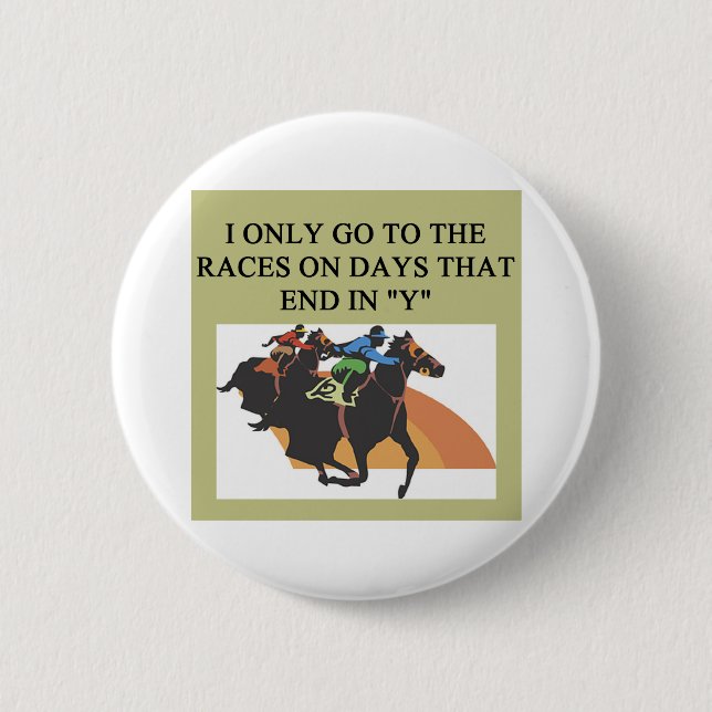 thoroughbred racing lovers 6 cm round badge (Front)