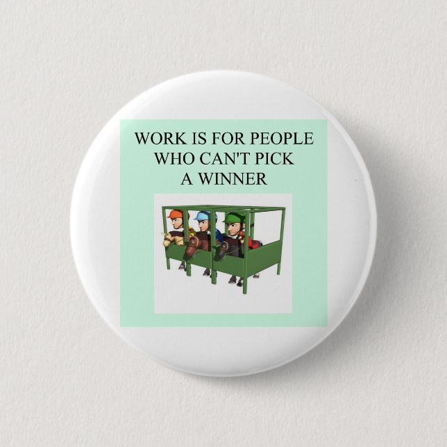 thoroughbred racing lovers 6 cm round badge (Front)