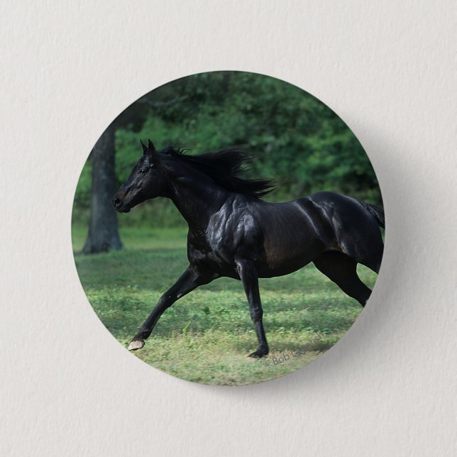Thoroughbred Running 6 Cm Round Badge (Front)