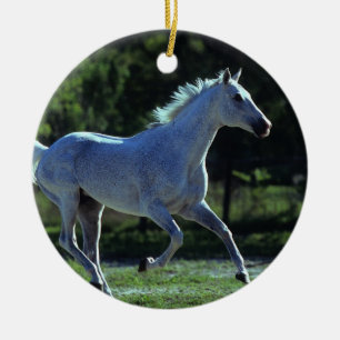 Thoroughbred Stallion Running Ceramic Tree Decoration