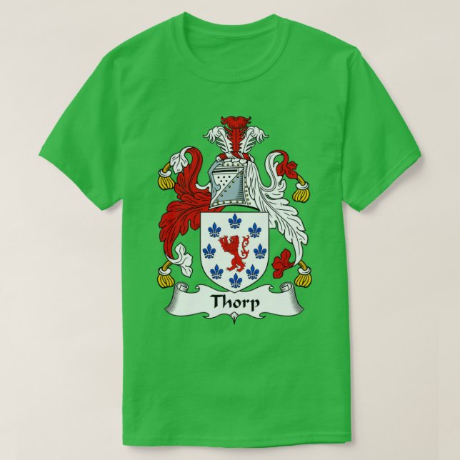 Thorp Coat of Arms Family Crest  T-Shirt (Design Front)