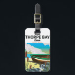 Thorpe bay Essex Seaside travel poster. T-Shirt Luggage Tag<br><div class="desc">Thorpe bay Essex traditional seaside and fishing boat vacation beach poster.</div>