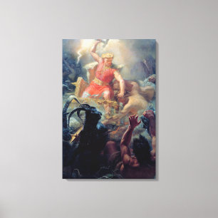Thor's Fight with the Giants Mårten Winge Canvas Print