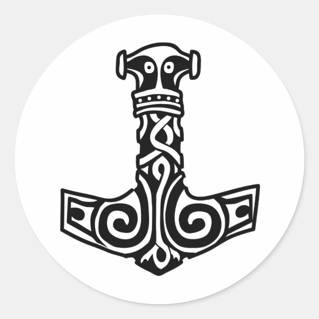 Thor's Hammer Classic Round Sticker (Front)