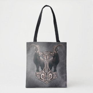 Thor's Might: Mjölnir and the Thunderous Companion Tote Bag