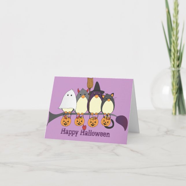 Those Birds on Halloween Card (Front)
