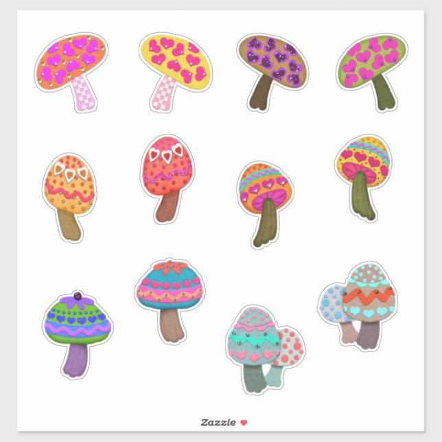 Those Cute Little Felt Look Mushrooms  (Sheet)