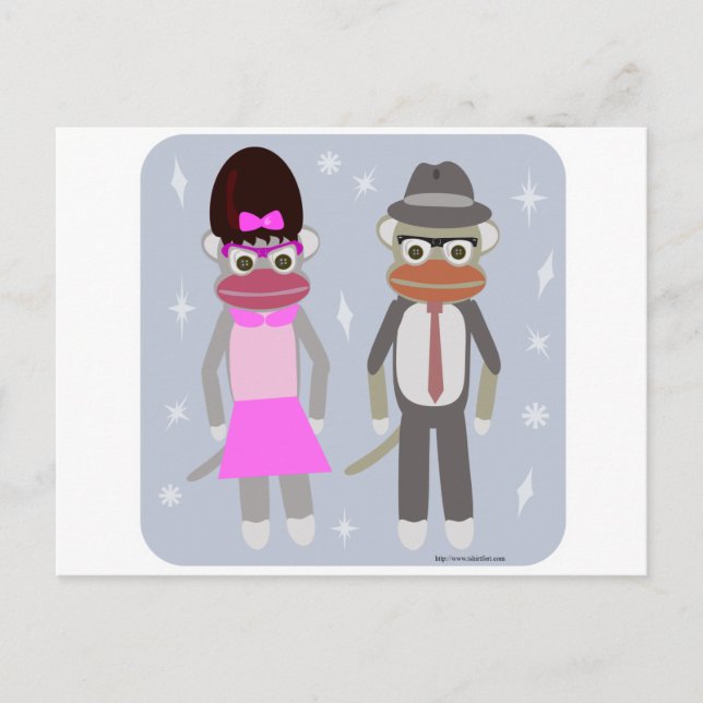 Those Swingin Sock Monkeys Postcard (Front)