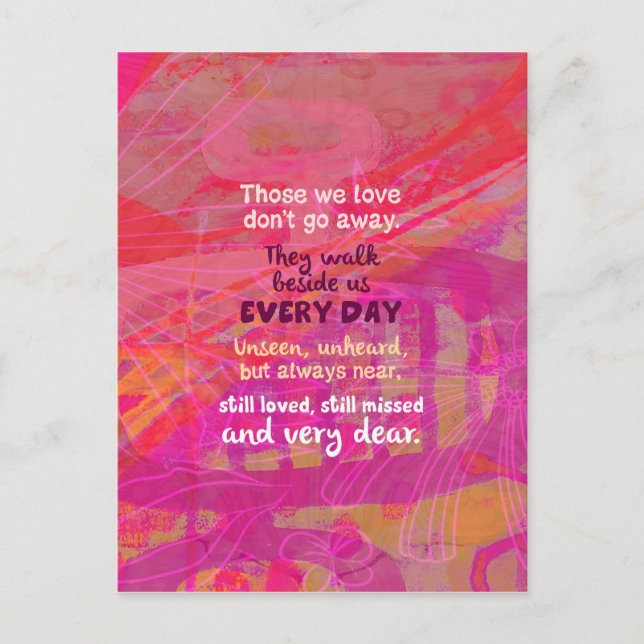 Those We Love Don’t Go Away Postcard (Front)