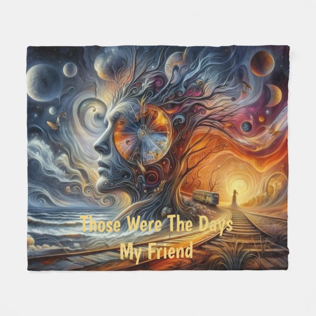 Those Were the Days My Friend Fleece Blanket (Front (Horizontal))