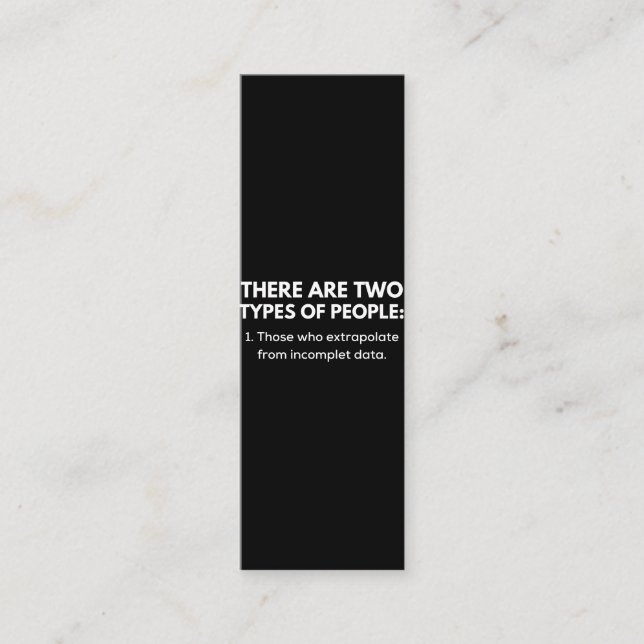 Those who extrapolate from incomplet data loyalty card (Front)
