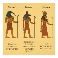 Thoth, Anubis & Hathor - Ancient Egyptian Deity