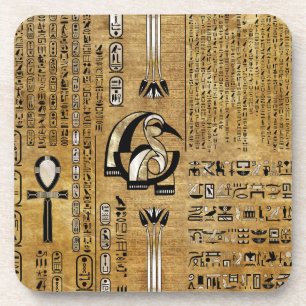 Thoth - Djhuty Egytian God- Gold and Pearl Coaster