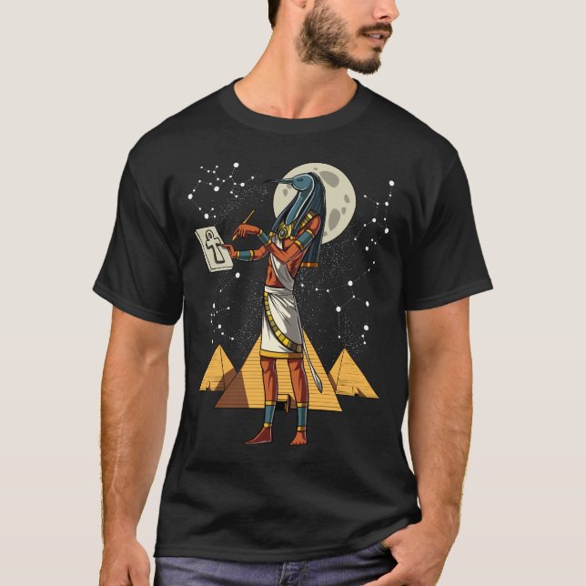 Thoth Egyptian God Ancient Pyramids Mythology T-Shirt (Front)