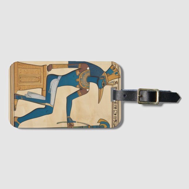Thoth, Egyptian God. Emerald Tablets.  Luggage Tag (Front Horizontal)