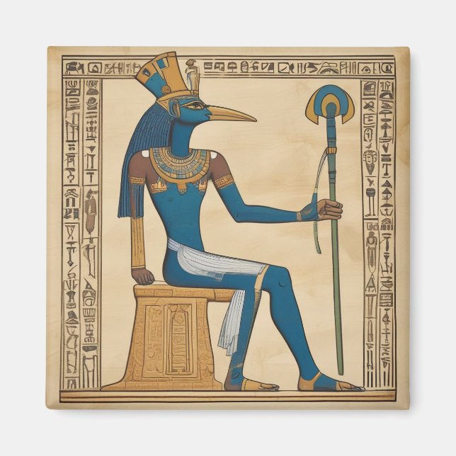 Thoth, Egyptian God. Emerald Tablets.  Magnet (Front)
