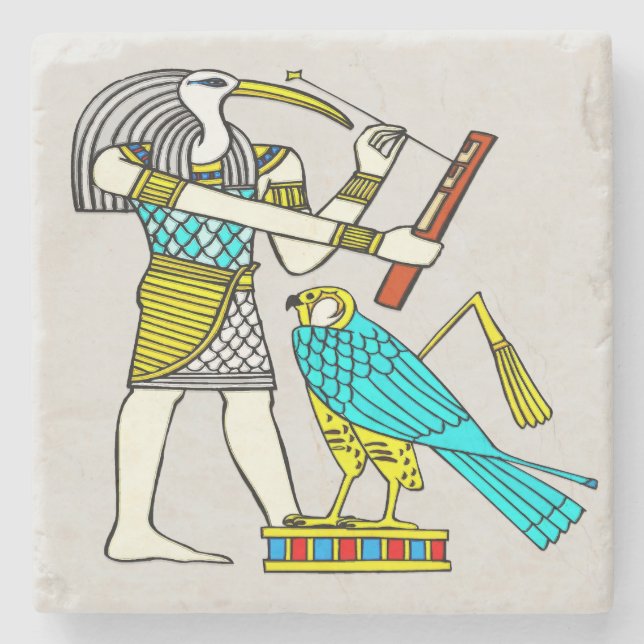 Thoth Traditional Egyptian Stone Coaster (Front)