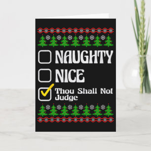 Thou Shall Not Judge Funny Naughty Nice List Chris Card