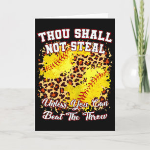 Thou Shall Not Steal Funny Softll Quote Retro Leop Card