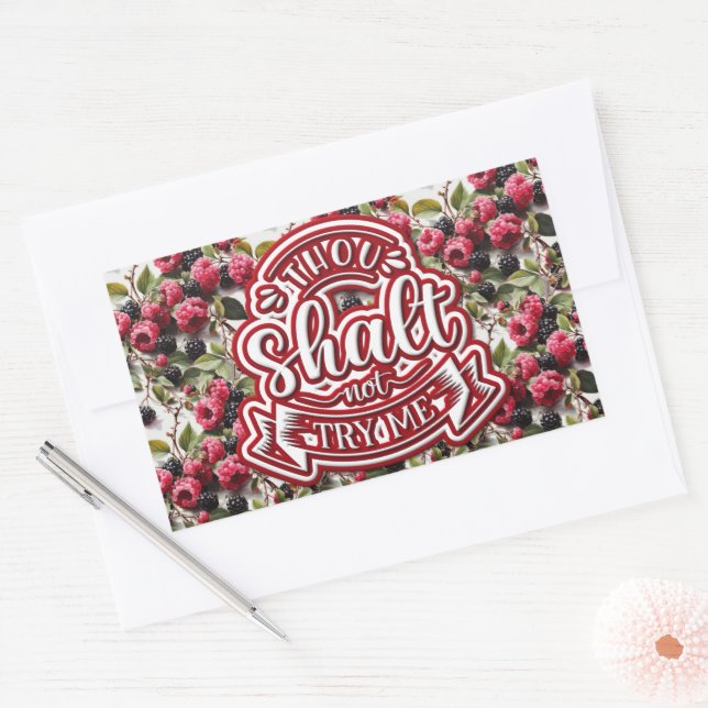 Thou Shall Not Try Me Funny Rectangular Sticker (Envelope)