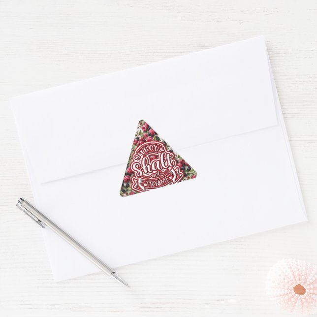 Thou Shall Not Try Me Funny Triangle Sticker (Envelope)
