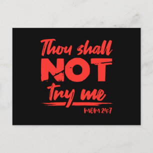 THOU SHALL NOT TRY ME MOM Happy Mothers Day Mum Postcard