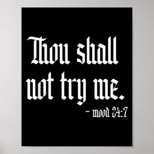 Thou Shall Not Try Sarcastic Funny Womens Novelty Poster