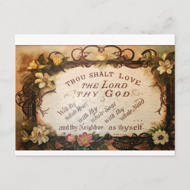Thou Shalt Love The Lord Thy God by Schnell Postcard (Front)
