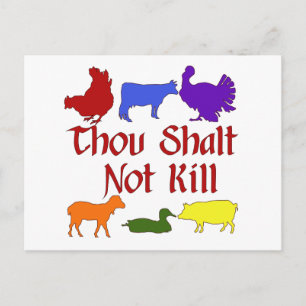 Thou Shalt Not Kill Postcard