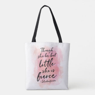 Though she be but little Pink everyday tote bag