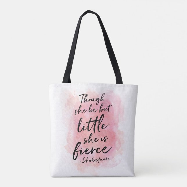 Though she be but little Pink everyday tote bag (Back)