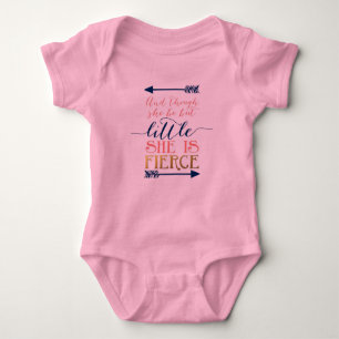 Though She Be but Little She is Fierce Baby Tutu Baby Bodysuit