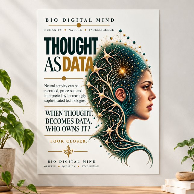 Thought as Data Neural Network | Human AI  Poster (Thought as Data, presented as an unframed A2 art print.)
