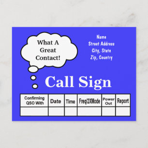 Thought Bubble Ham Radio QSL Card Customise It!