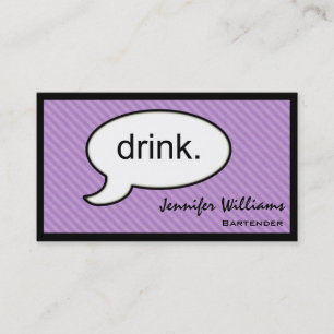 Thought Cloud Drink Bartender Business Card