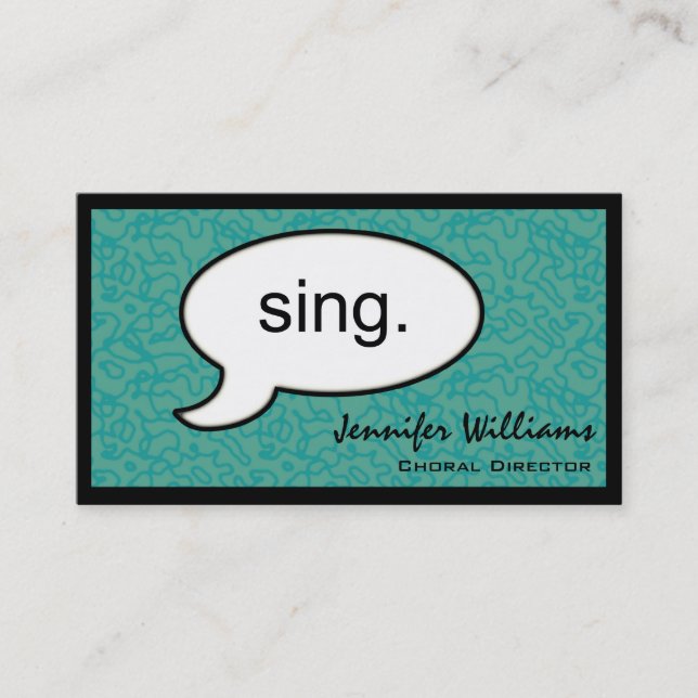 Thought Cloud Sing Choir Singer Business Card (Front)