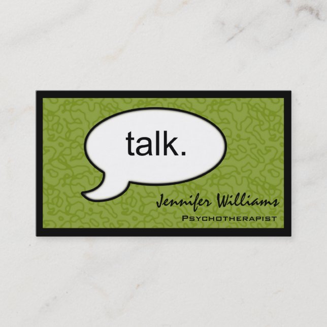 Thought Cloud Talk Psychotherapist Business Card (Front)