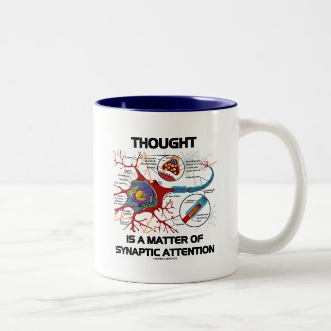Thought Is A Matter Of Synaptic Attention (Neuron) Two-Tone Coffee Mug (Right)